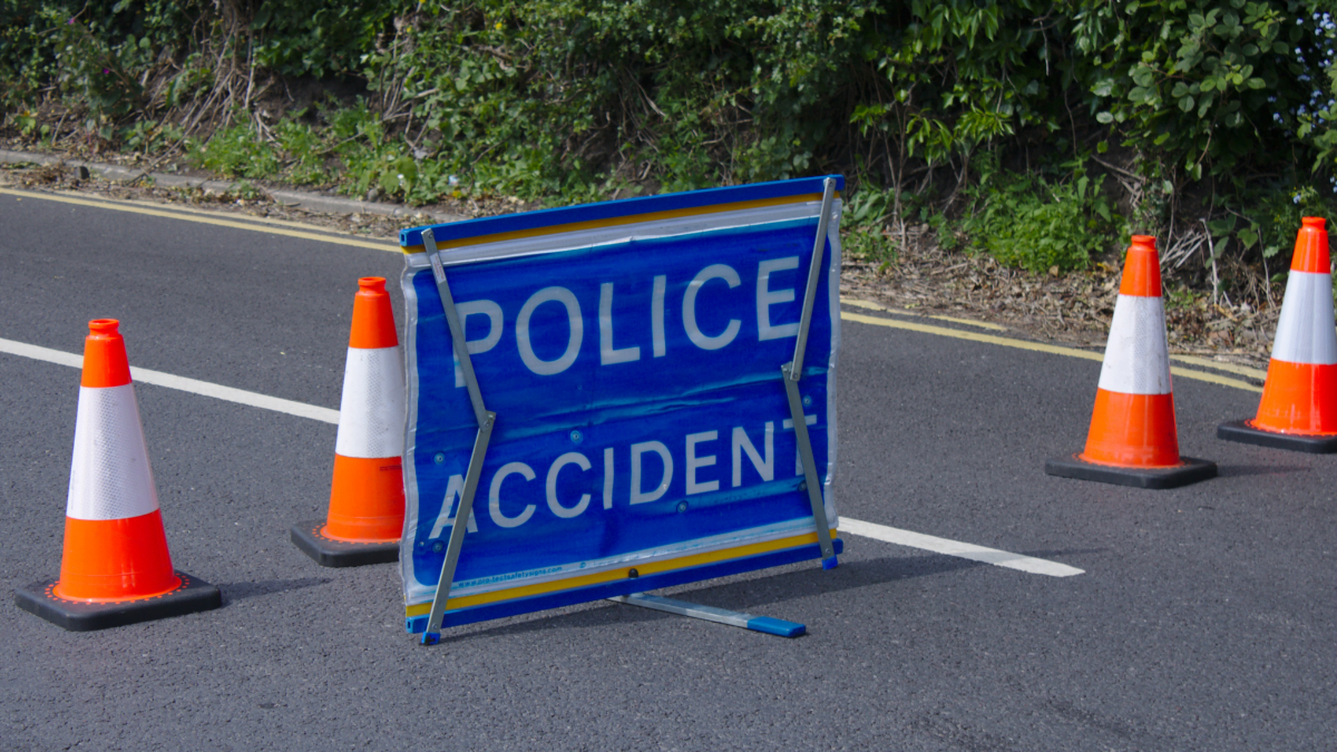 police accident road sign